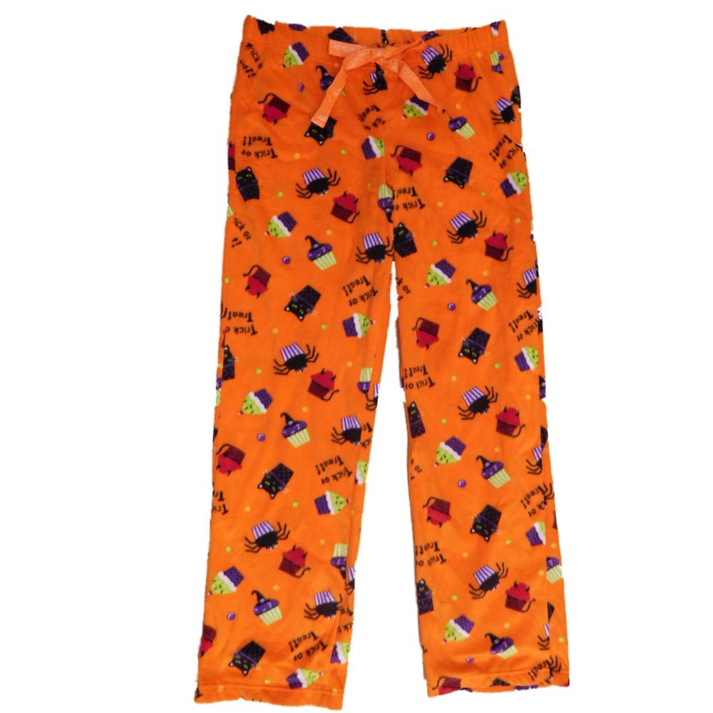 Secret Treasures Womens Orange Fleece Halloween Sleep Pants Kitty ...