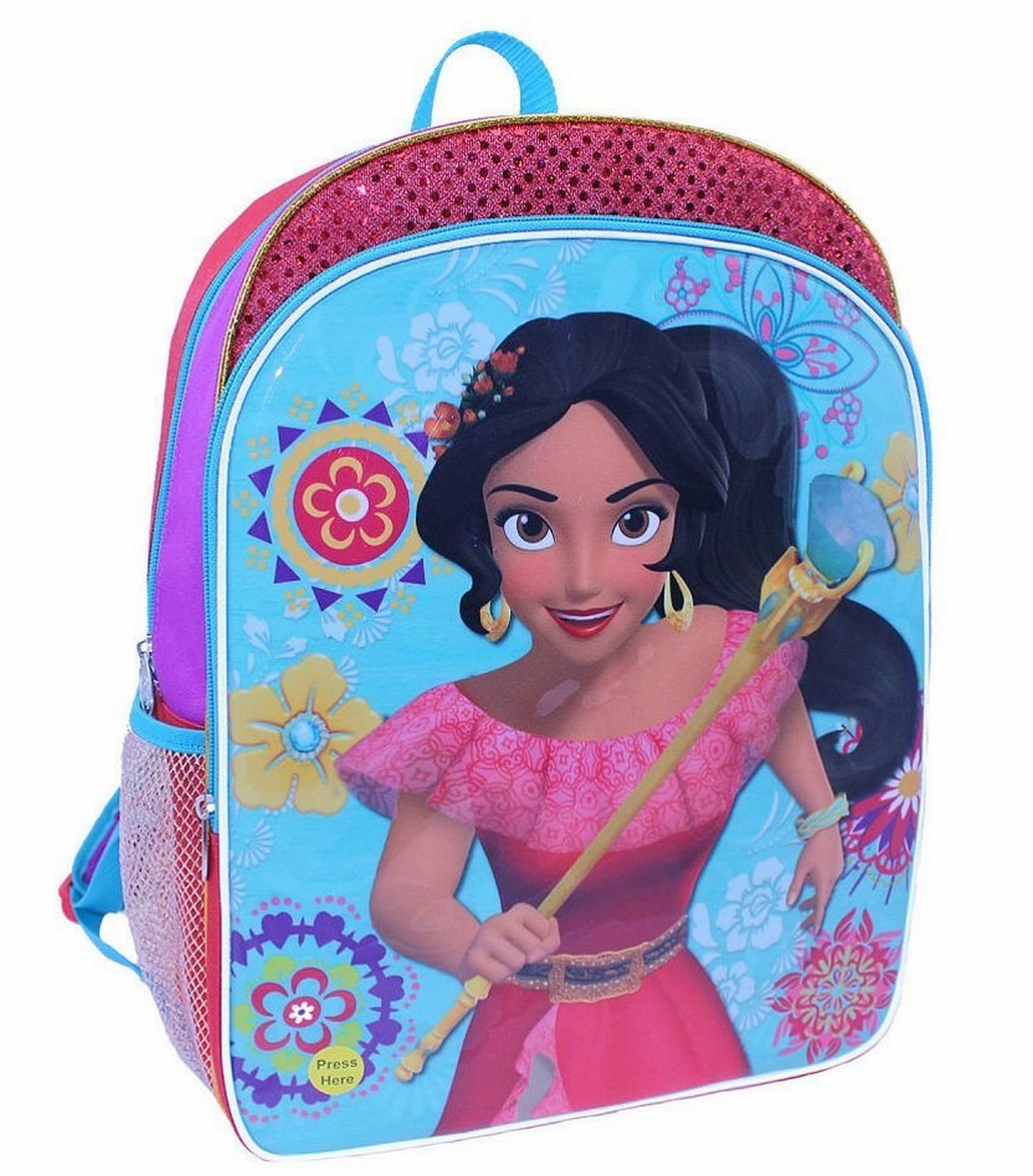 Disney Princess Elena of Avalor 16 inch Backpack with Side Mesh Pockets
