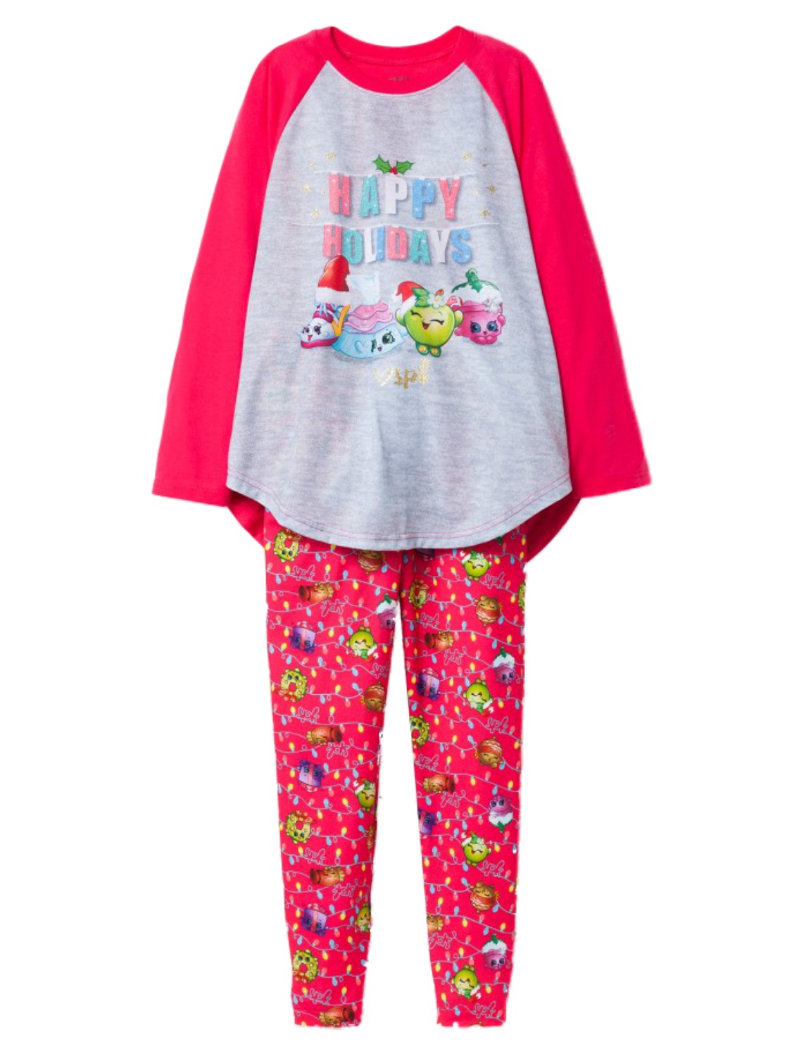 Shopkins Shopkin Girls Sneaky Wedge Apple Blossom Cupcake Chic Pajamas Sleep Set
