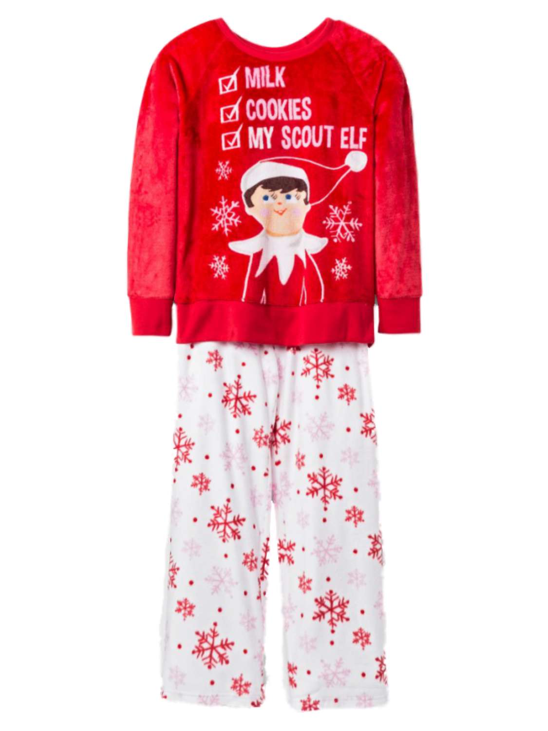 elf on the shelf girls scout elf check list christmas pajamas holiday snowflake fleece sleep set - Girl Christmas Pajamas elf on the shelf girls scout elf check list christmas pajamas holiday snowflake fleece sleep set - Girl Christmas Pajamas