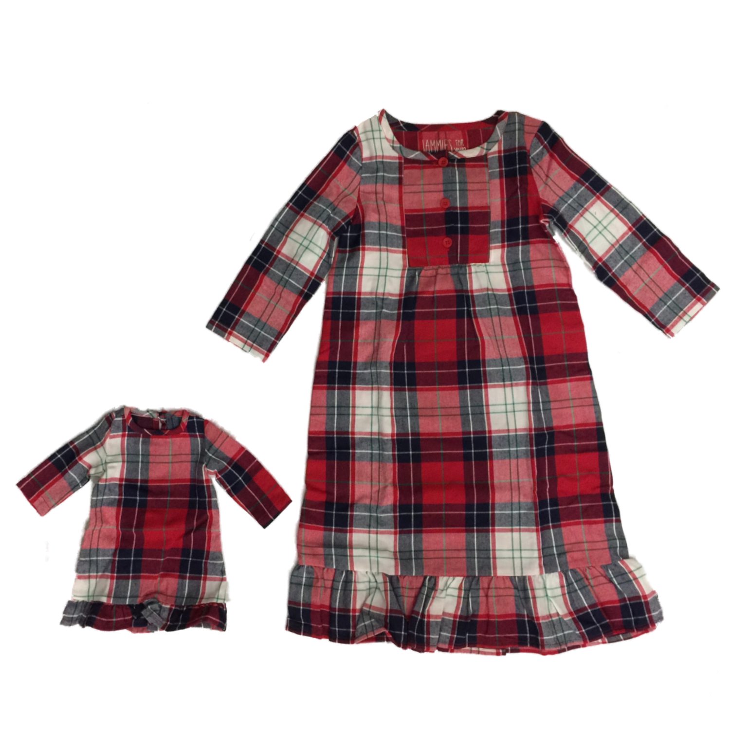 jammies toddler girls red plaid christmas holiday nightgown baby doll gown set - Plaid Christmas Pajamas jammies toddler girls red plaid christmas holiday nightgown baby doll gown set - Plaid Christmas Pajamas