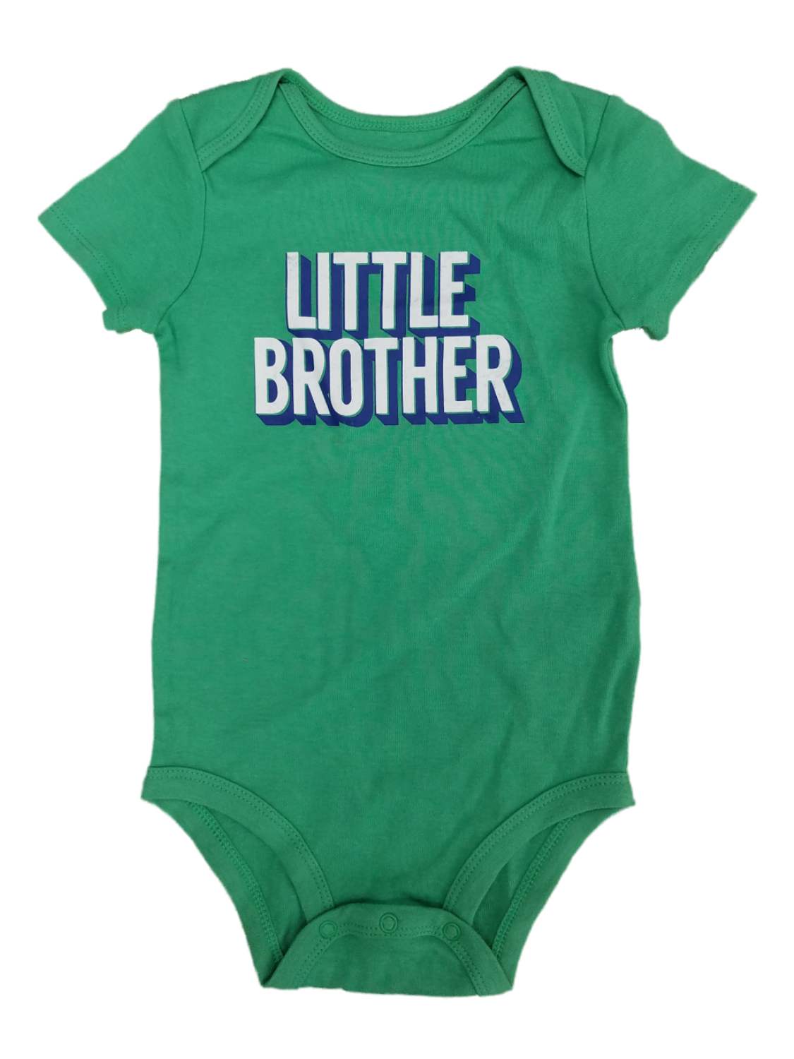 Carter's Carters Infant Boys Green Little Brother Short Sleeve Baby Bodysuit