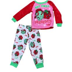 Shopkins Girls Shopkins Fuzzy Christmas Present Pajamas Holiday Miss Pressy Sleep Set