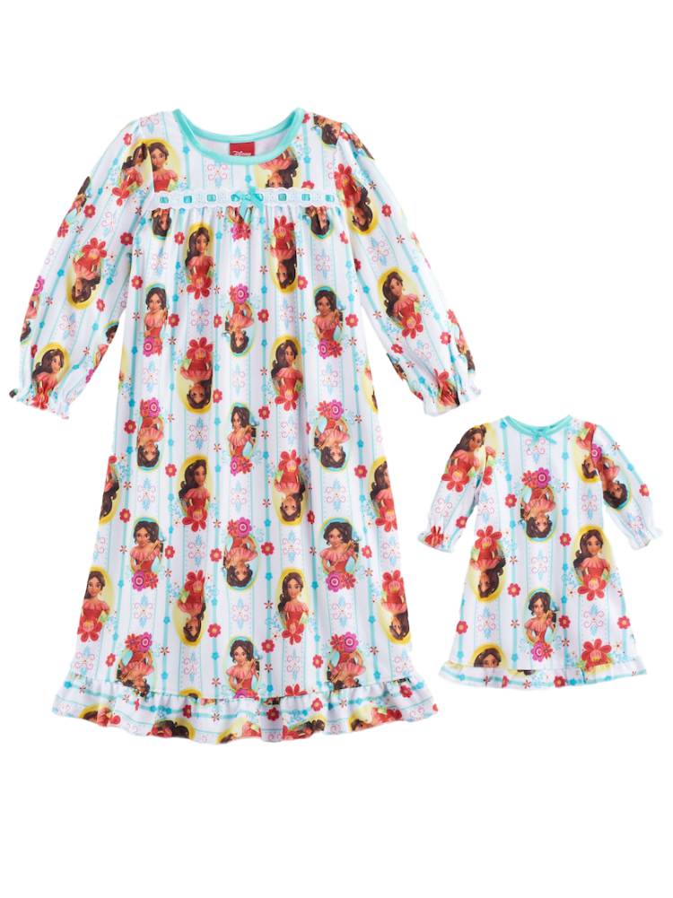 Elena Toddler Girls White Flannel Elena of Avalor Nightgown & Doll Night Gown Set