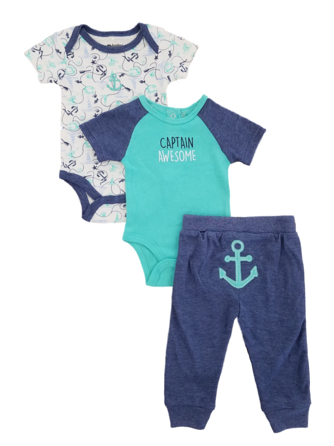 Fisher-Price Infant Boys 3-Piece Captain Awesome Sailing Bodysuits & Pant Set