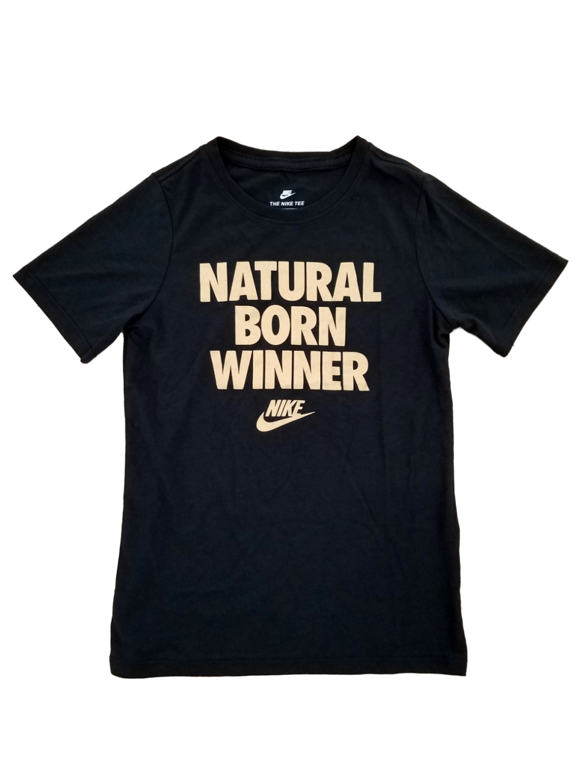 Nike Boys Black Natural Born Winner Graphic Tee Athletic Cut T-Shirt