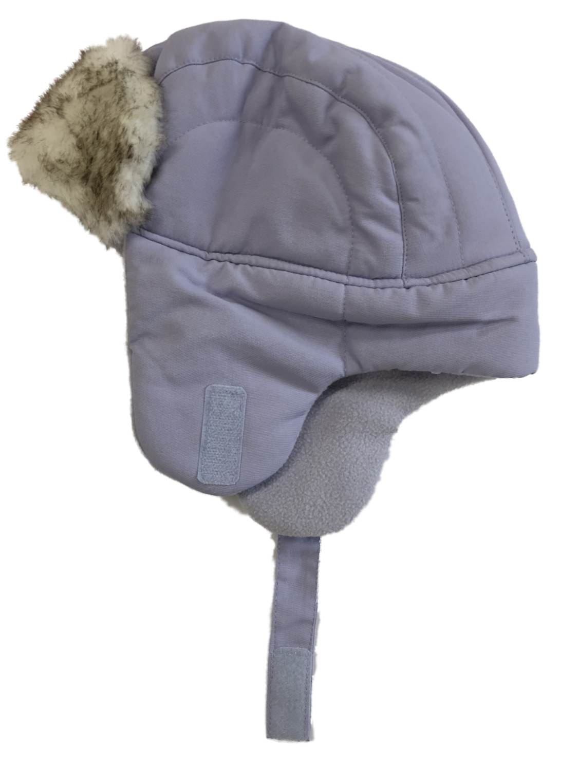 American Battery Company (ABC) ABC Toddler Girls Light Purple Trapper Hat with Faux Fur Trim Aviator Cap