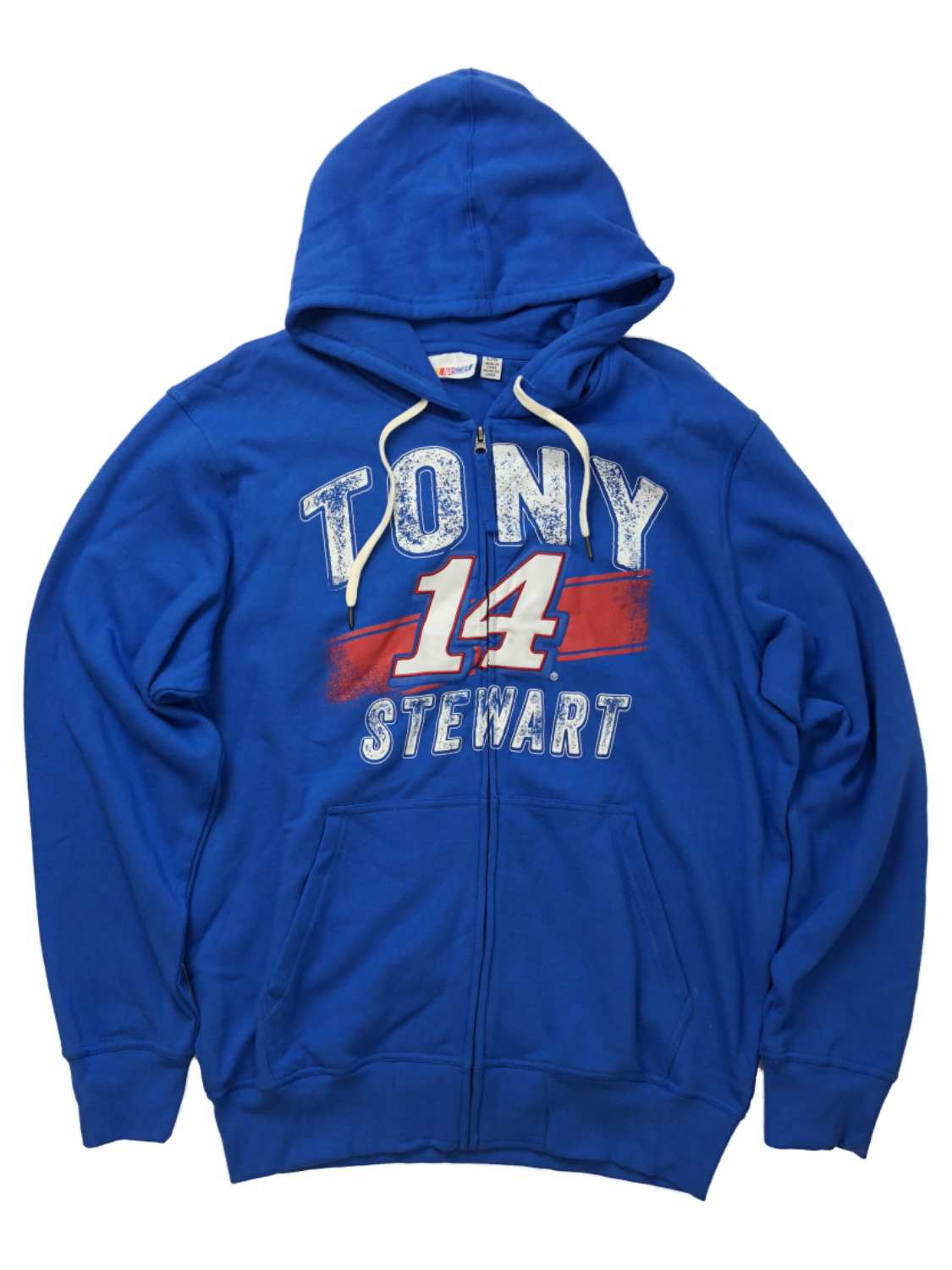 Nascar Racing Mens Blue Tony Stewart Driver #14 Zip Front Hoodie Sweatshirt