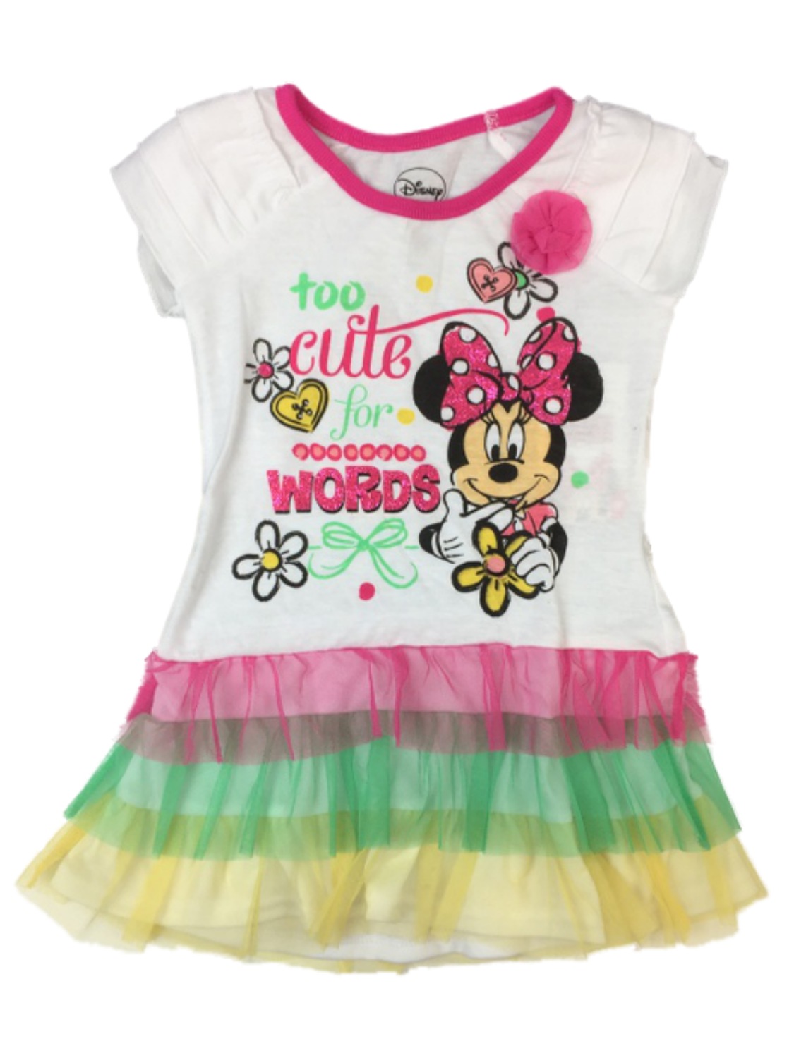Disney Girls Ruffled Minni Mouse Tutu Dress Too Cute for Words 6