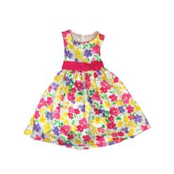 American Princess Girls Pink Yellow & Purple Floral Party Dress Flower Girl