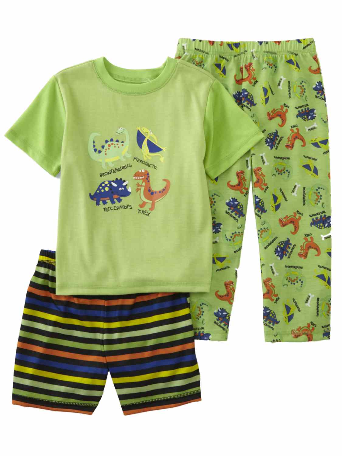 Joe Boxer Infant & Toddler Boys Green Dinosaurs Pajamas 3 Piece Sleep Set 12M