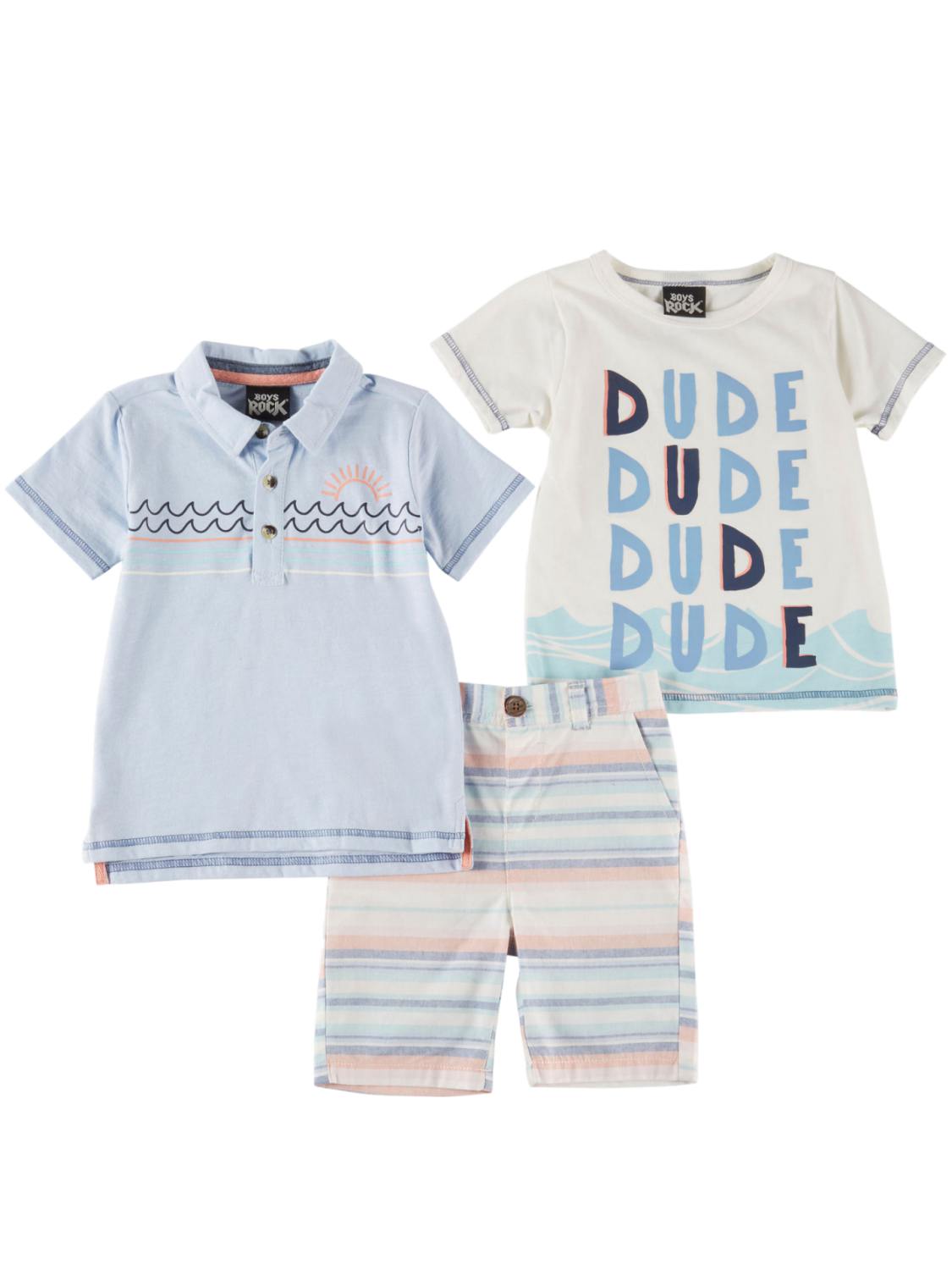 Carter's Boys Rock Infant & Toddler Boys Surf Shirts & Shorts Dude Baby Outfit Set