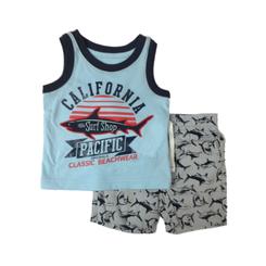 Toughskins Toddler Boys Cali Surf Shop Baby Outfit Shark Tank Shirt & Shorts 3T