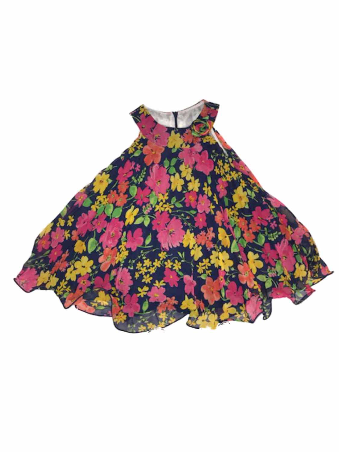 strapless open back dress Disney Princess Toddler Girl Belle Print Floral Dress Yellow, Yellow / 3 Years main image 1