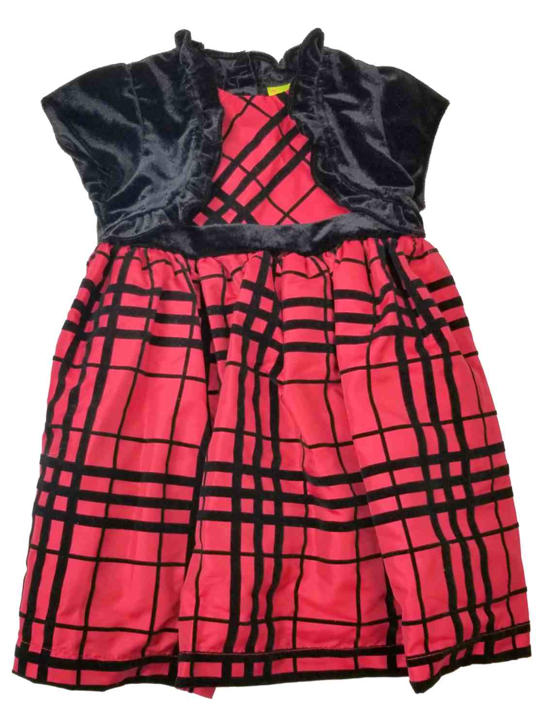Penelope Mack Infant Baby Girls Red Black Plaid Christmas Holiday Party Dress 12M