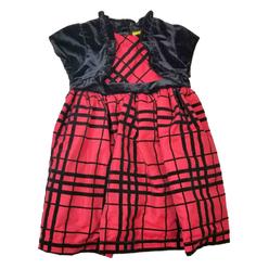Penelope Mack Infant Baby Girls Red Black Plaid Christmas Holiday Party Dress 12M