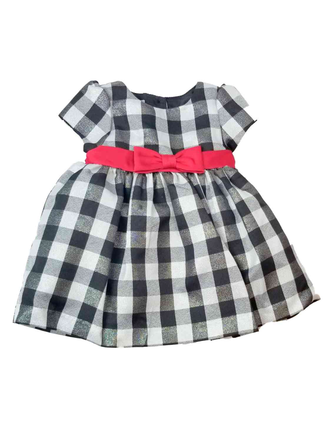 Special Occasions Infant Baby Girls Black Silver Red Sparkle Christmas Holiday Party Dress 3-6M