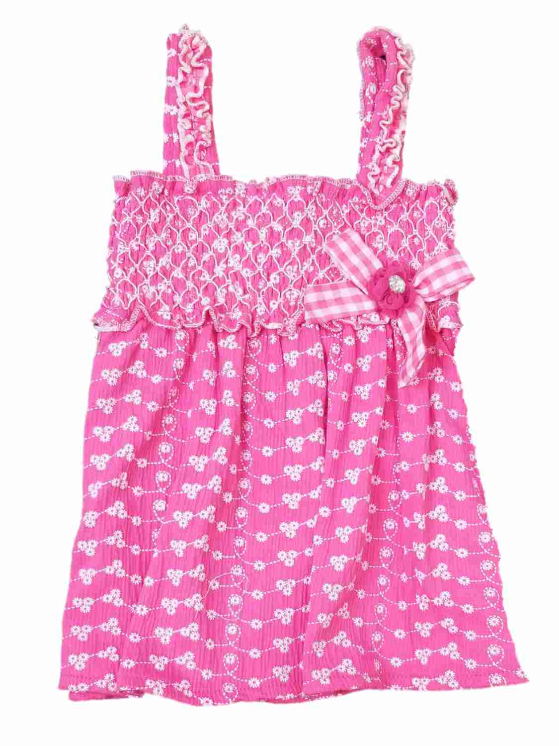Little Lass Infant Toddler Girls Pink Flower Daisy Sundress Sun