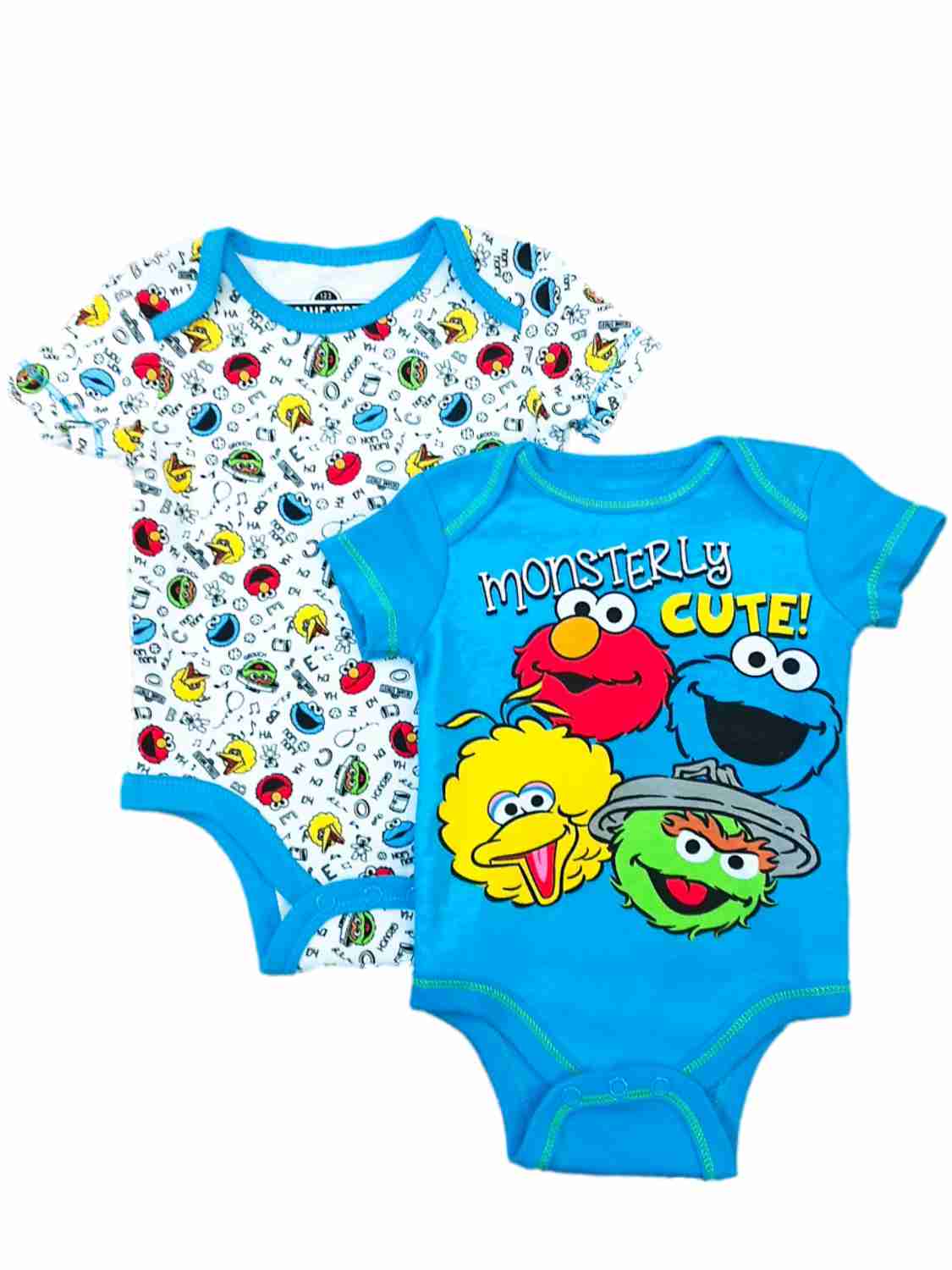 Sesame Street Infant Boys 2pc Blue Elmo Bodysuit Set Cookie Monster Outfit Sesame Street Infant Boys 2pc Blue Elmo Bodysuit Set Cookie Monster Outfit