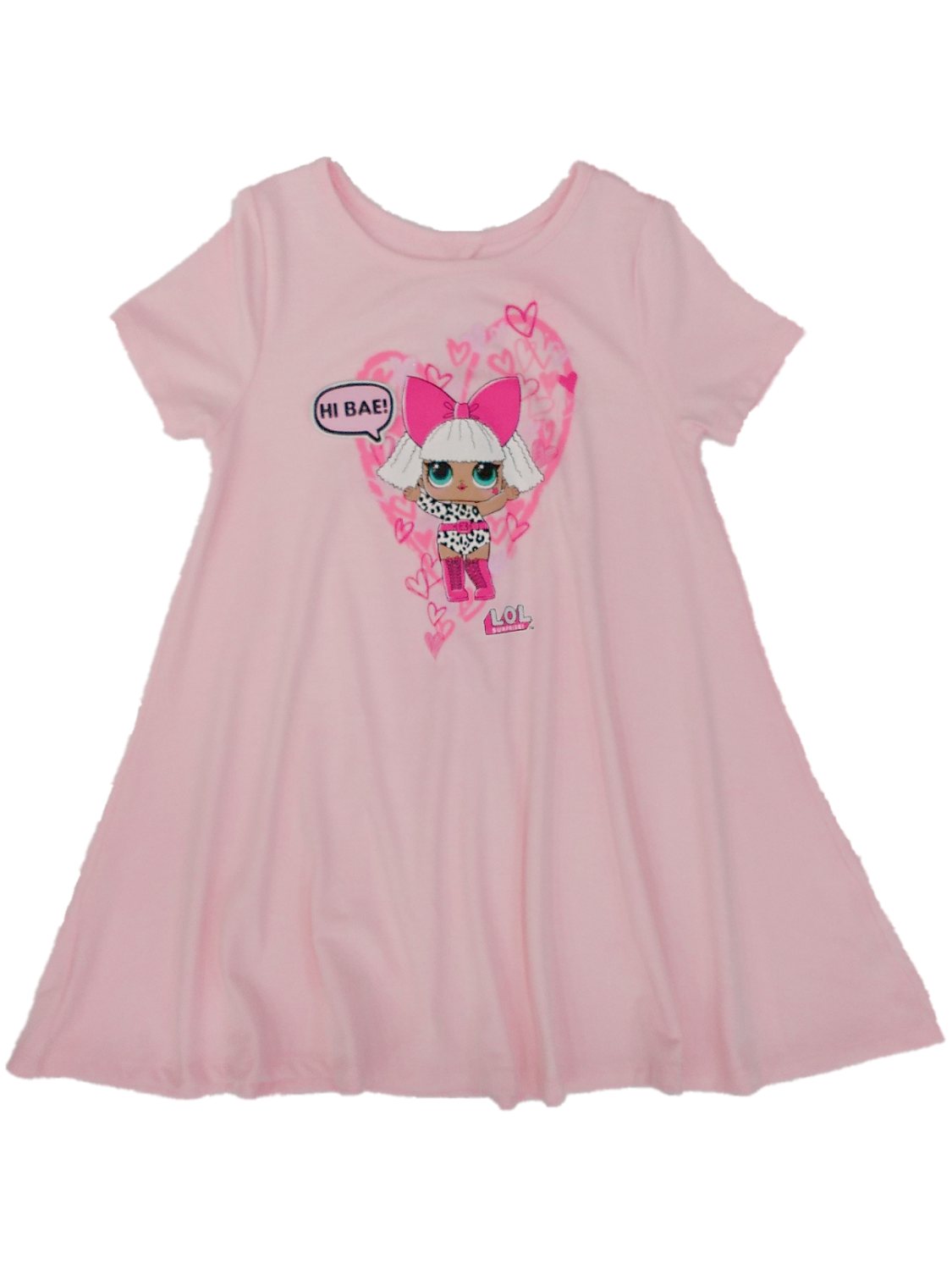 Girls Pink Lol Surprise Hi Bae Valentines Day T Shirt Dress
