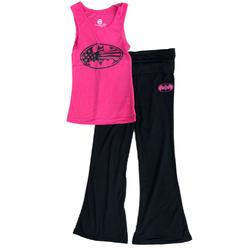 DC Comics Girls Pink & Black Batman Pajamas Batgirl Yoga Pants Sleep Set M(7-8)