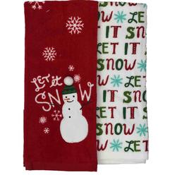 Home Items For The Sears St Nicholas Square Let It Snow Kitchen Towel Set 2 Holiday Towels
