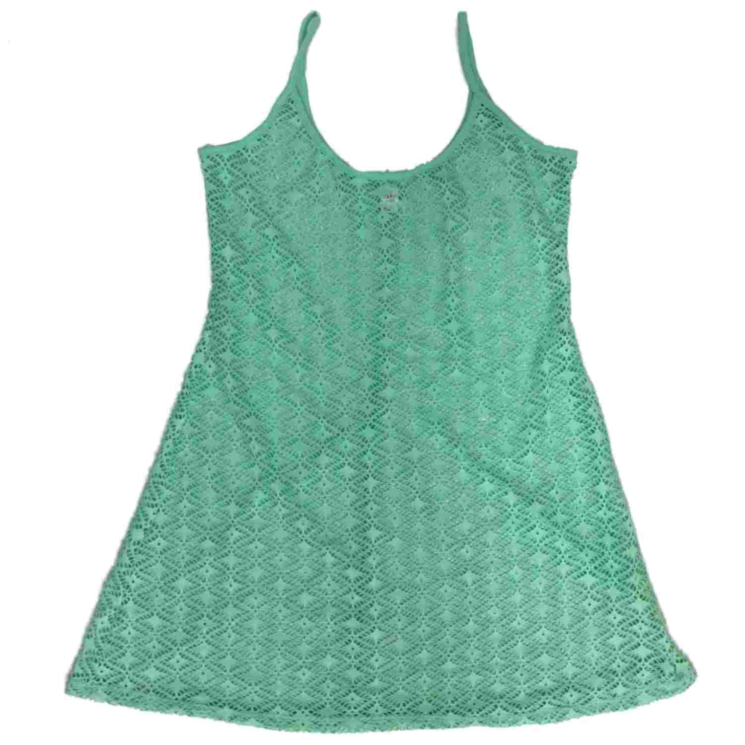 Bongo Junior Womens Aqua Green Lace Dress Style Swim Suit Cover Up XL