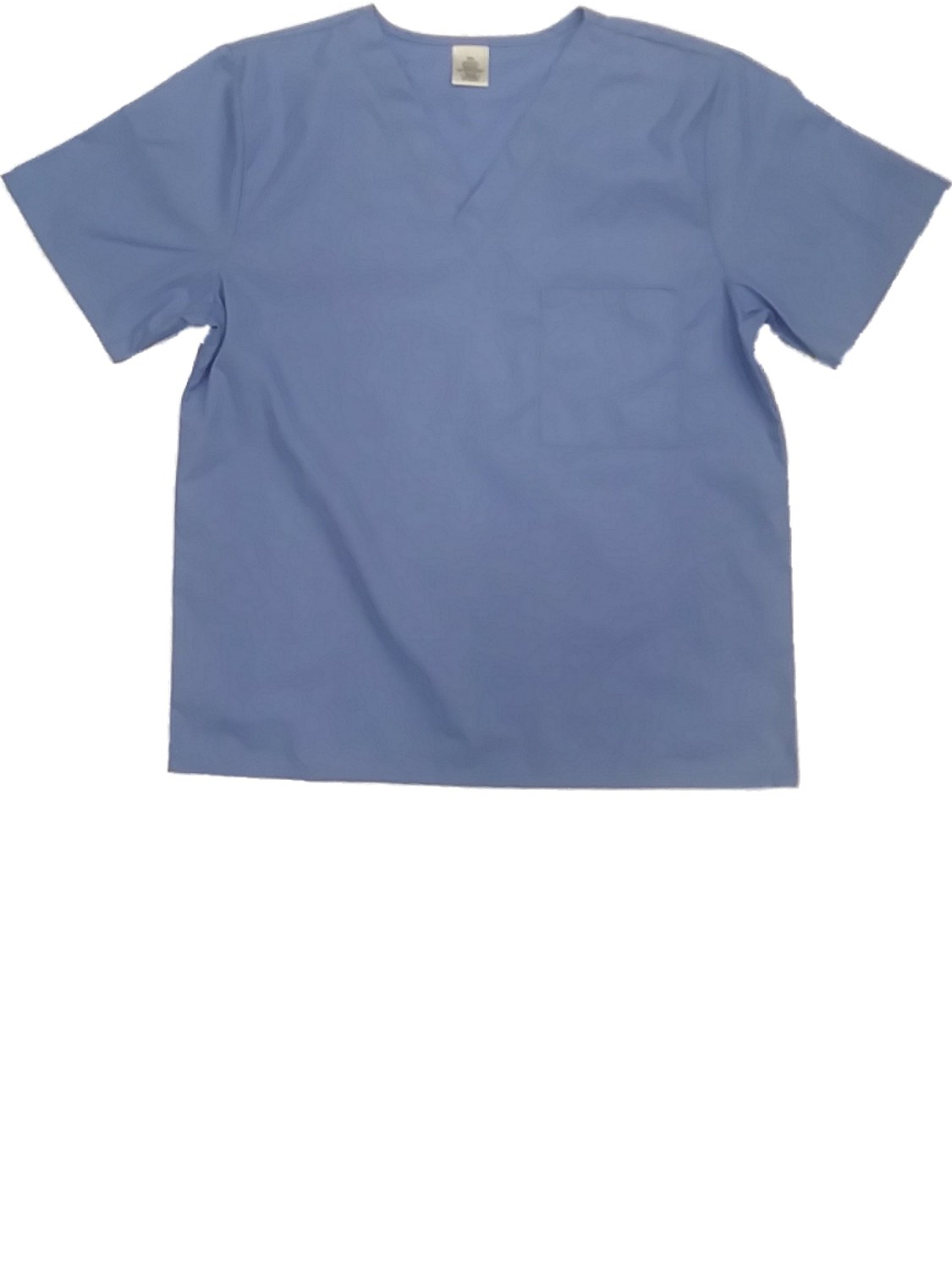 Medical Womens Plain Light Blue Medical Smock Nurse Scrubs Shirt Pocketed Top