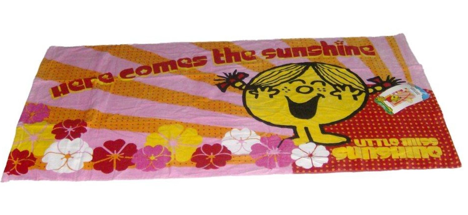 Little Miss Sunshine Cotton Beach Towel Happy Flowers
