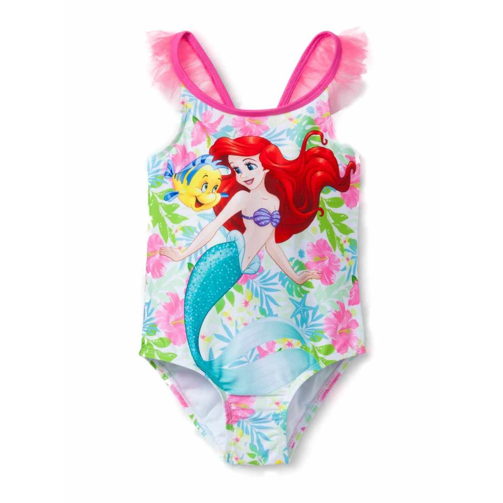 Disney Little Mermaid Toddler Girls Pink Ariel & Flounder 1 Piece Swim Suit 2T Disney Little Mermaid Toddler Girls Pink Ariel & Flounder 1 Piece Swim Suit 2T