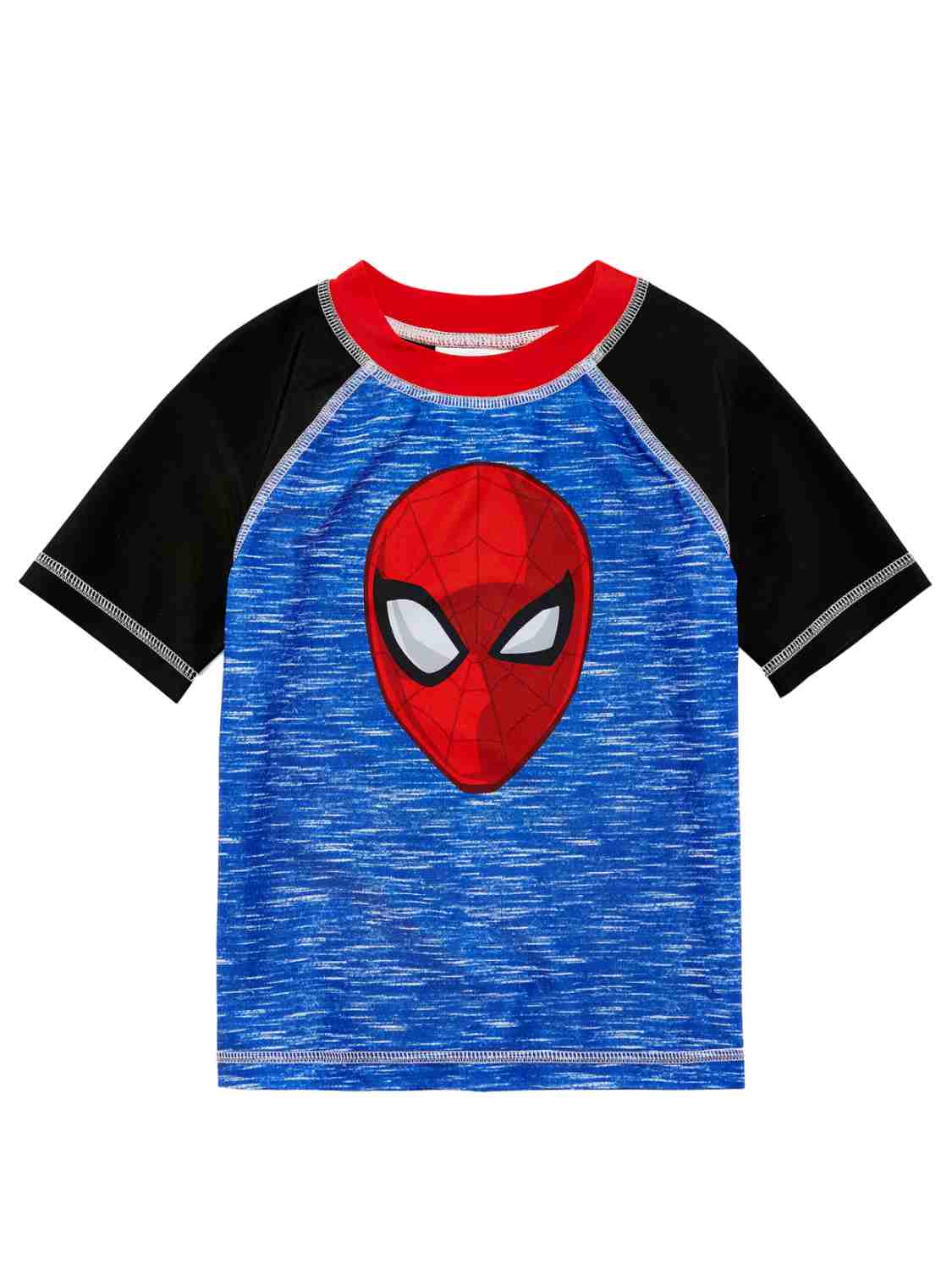 Marvel Comics Toddler Boys Blue Black Spiderman Rash Guard Swim Shirt 2t