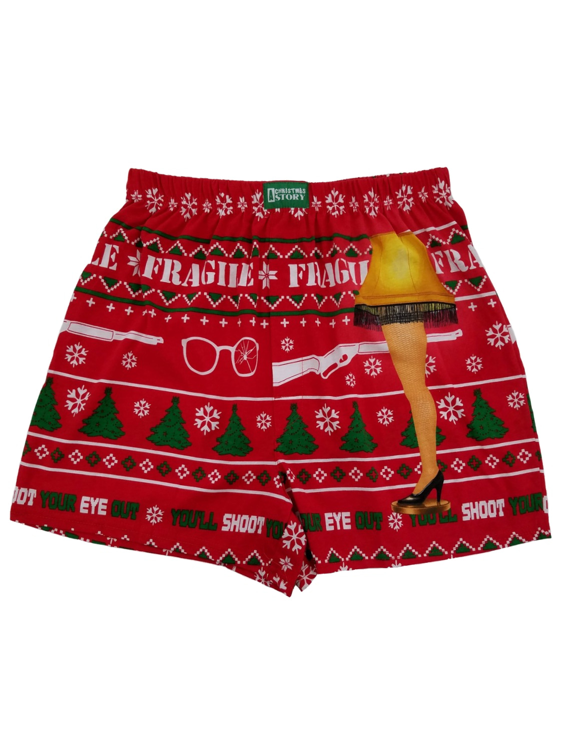 A Christmas Story Mens Red Fragile Leg Lamp Underwear Boxers Boxer Shorts S