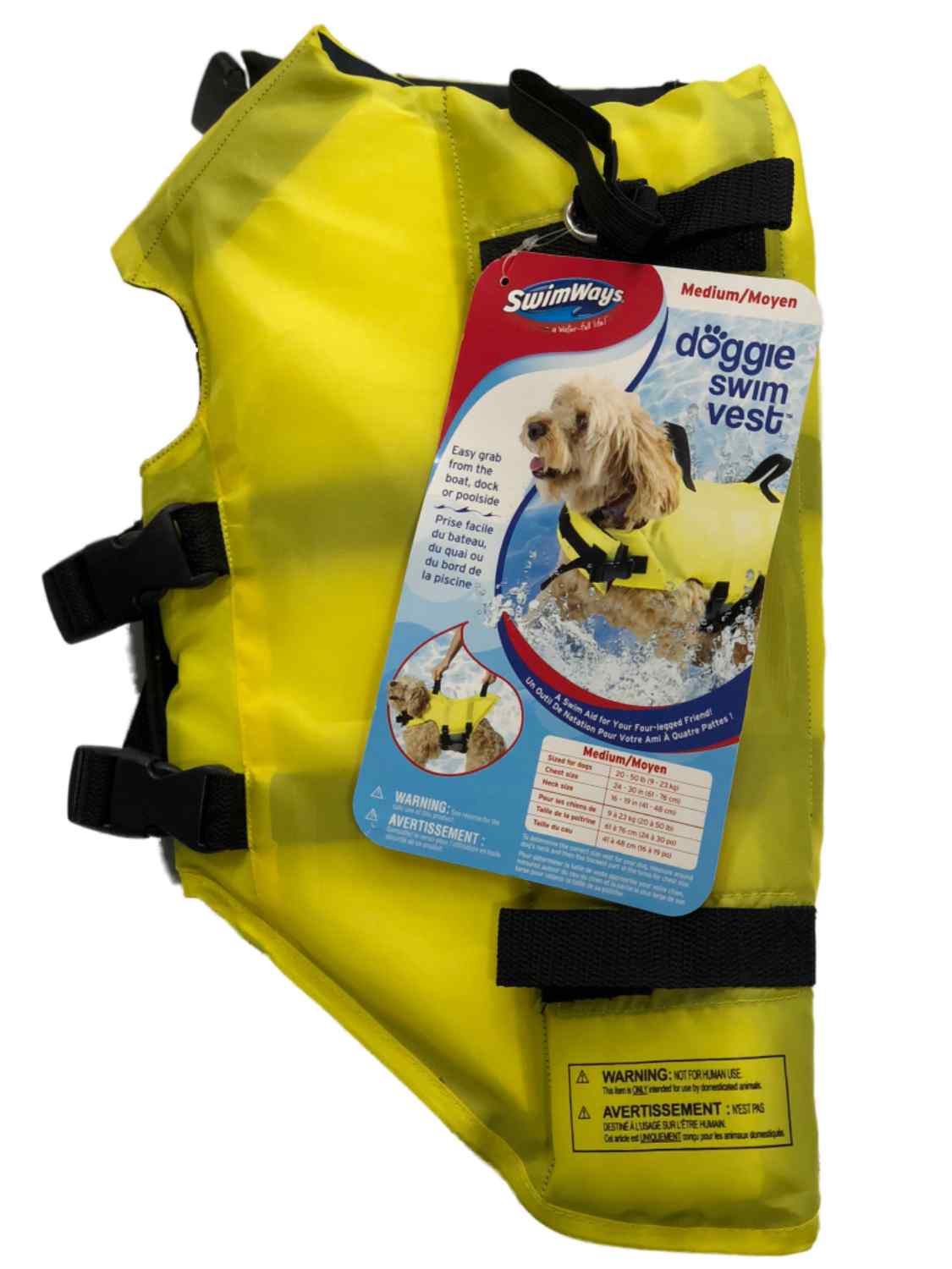 Swimways Dog Life Jacket Yellow Doggie Swim Vest Small 10-20 Pounds
