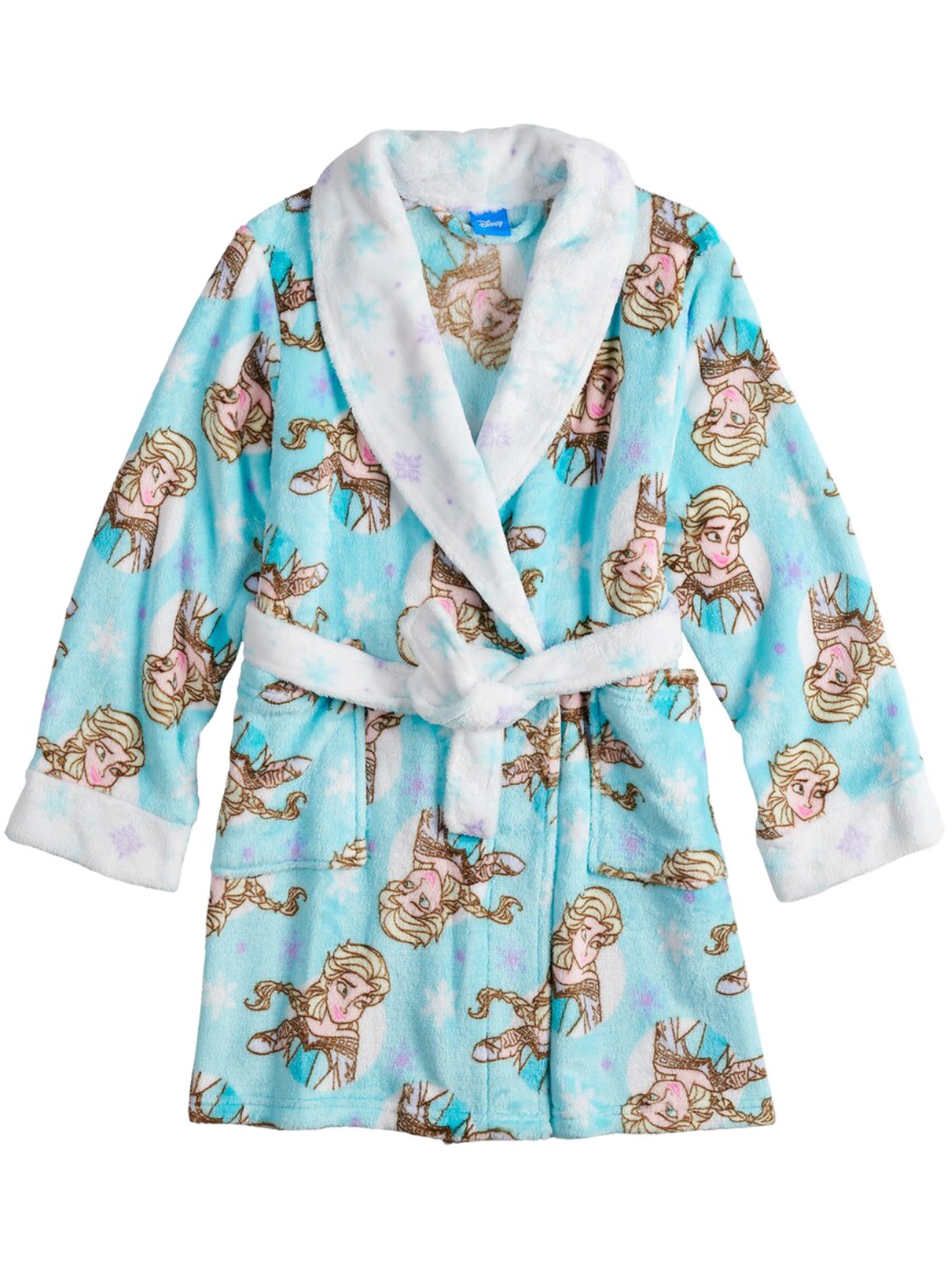 Disney Girls Blue Disney Frozen Princess Elsa Plush Robe House Coat