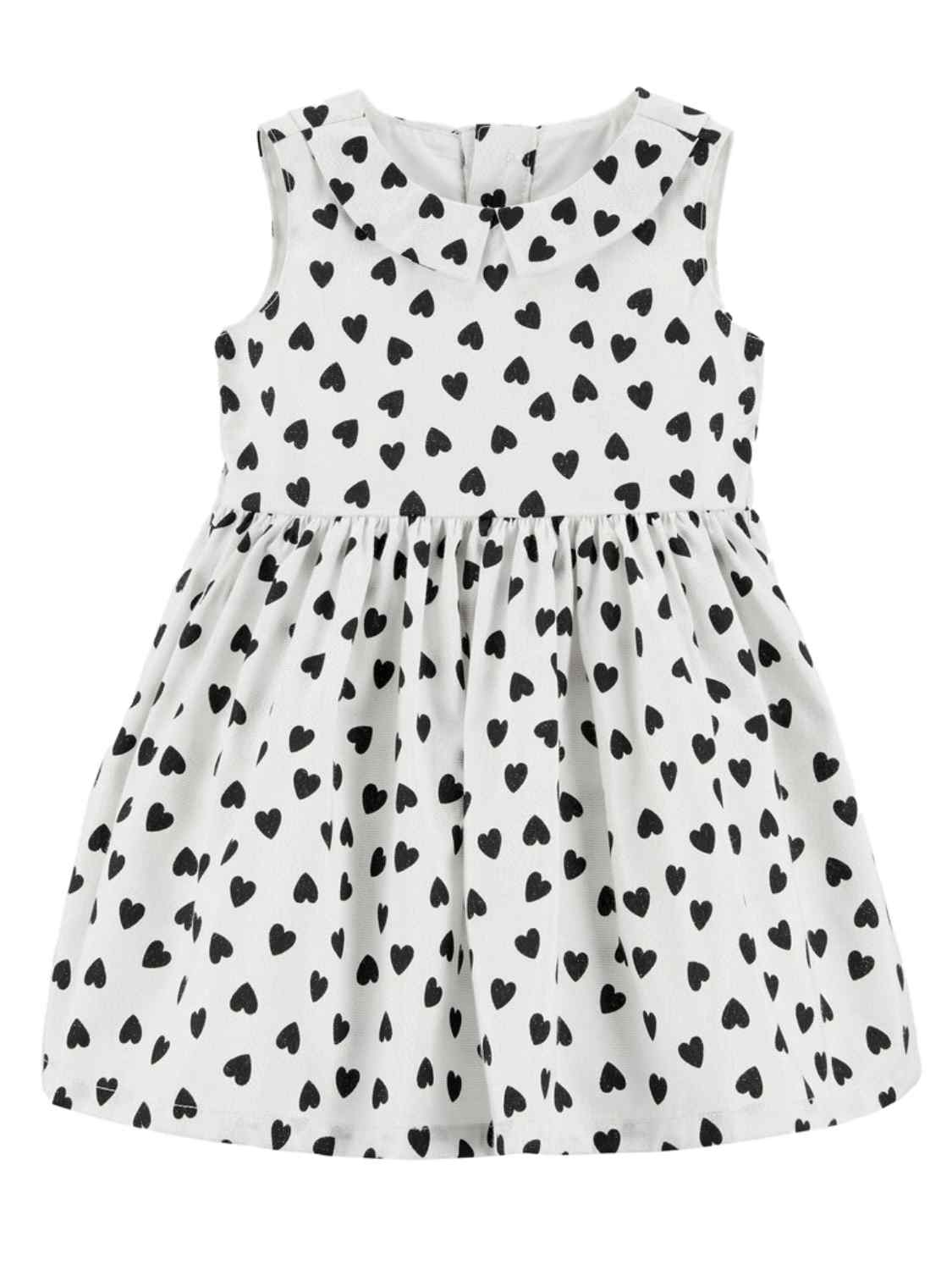 Carter's Carters Infant Girls Glitter White & Black Heart Holiday Party Dress 3 Months