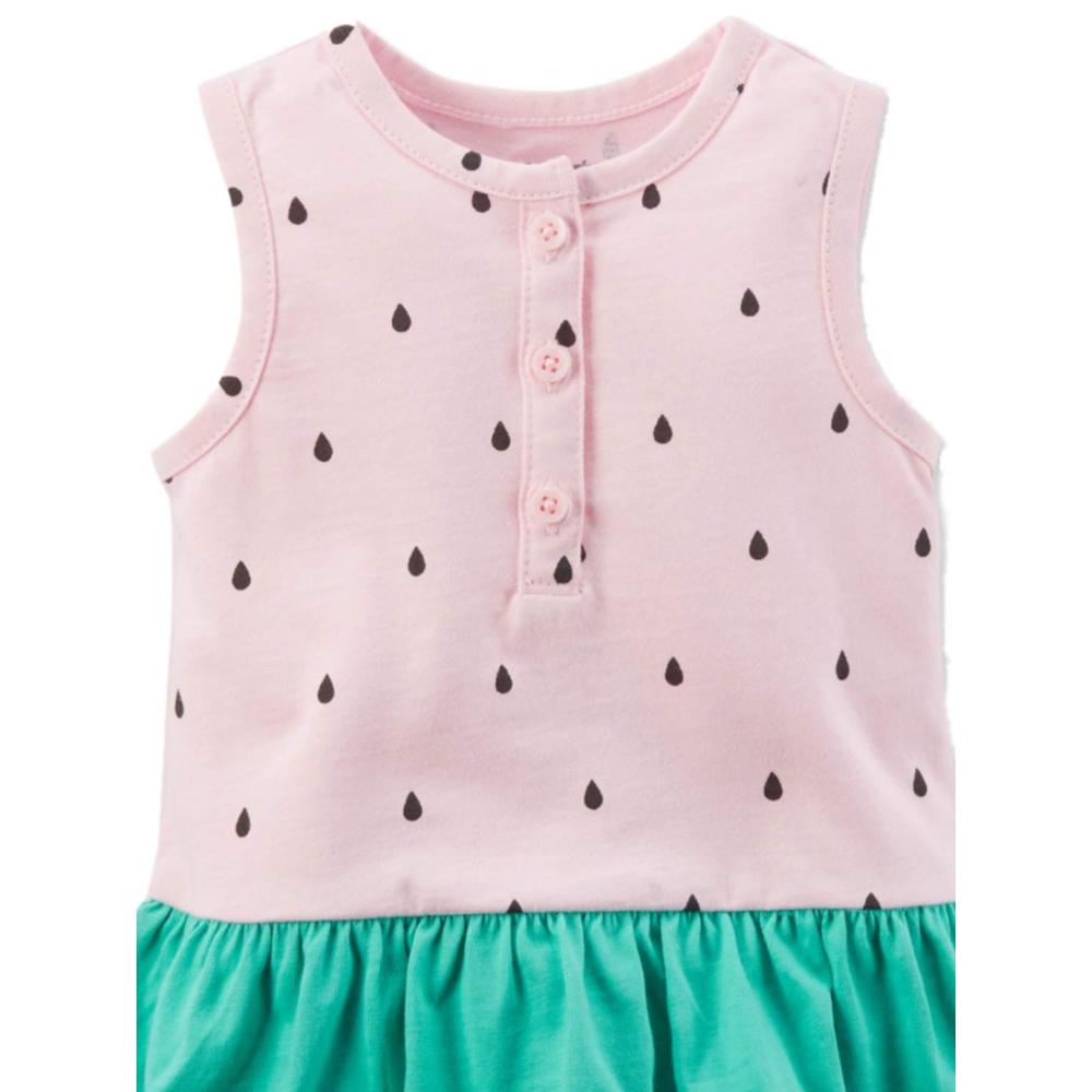 Carter's Carters Infant Girls Pink Watermelon Rind Tutu Romper Bodysuit Creeper