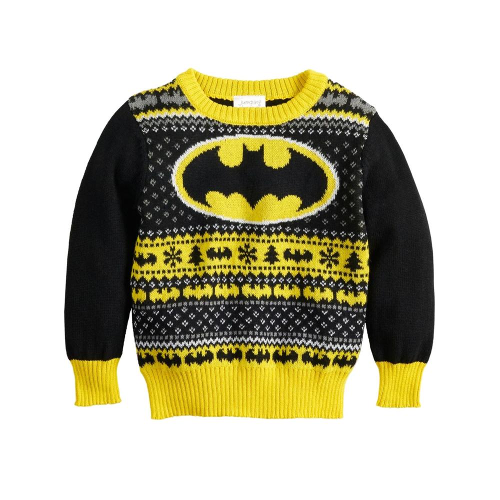 DC Comics Batman DC Comics Toddler Boys Bat Symbol Christmas Holiday Knit Sweater