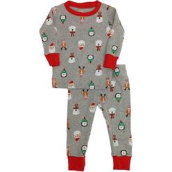 Carter's Carters Infant Boys Gray Cotton Santa Polar Bear Christmas Holiday Pajamas