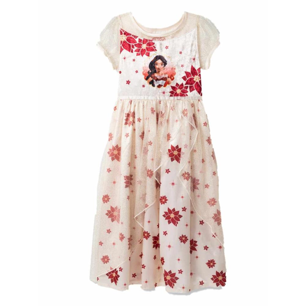 Disney Girls Red Poinsettia Elena Of Avalor Christmas Holiday Nightgown