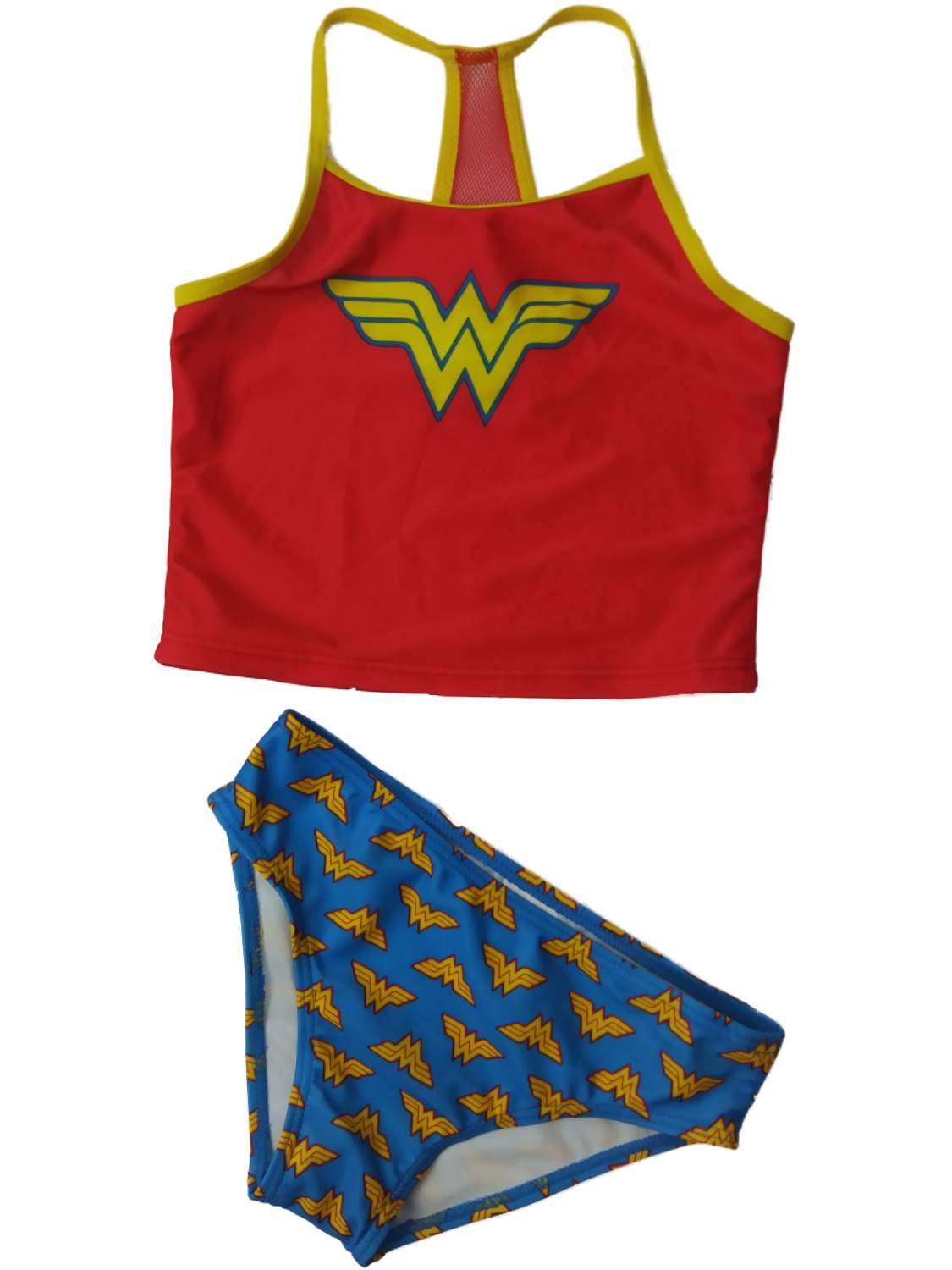 Wonder Woman Girls DC Wonder Woman Red & Blue 2- Piece Swimming Suit Swimsuit Tankini Set 4