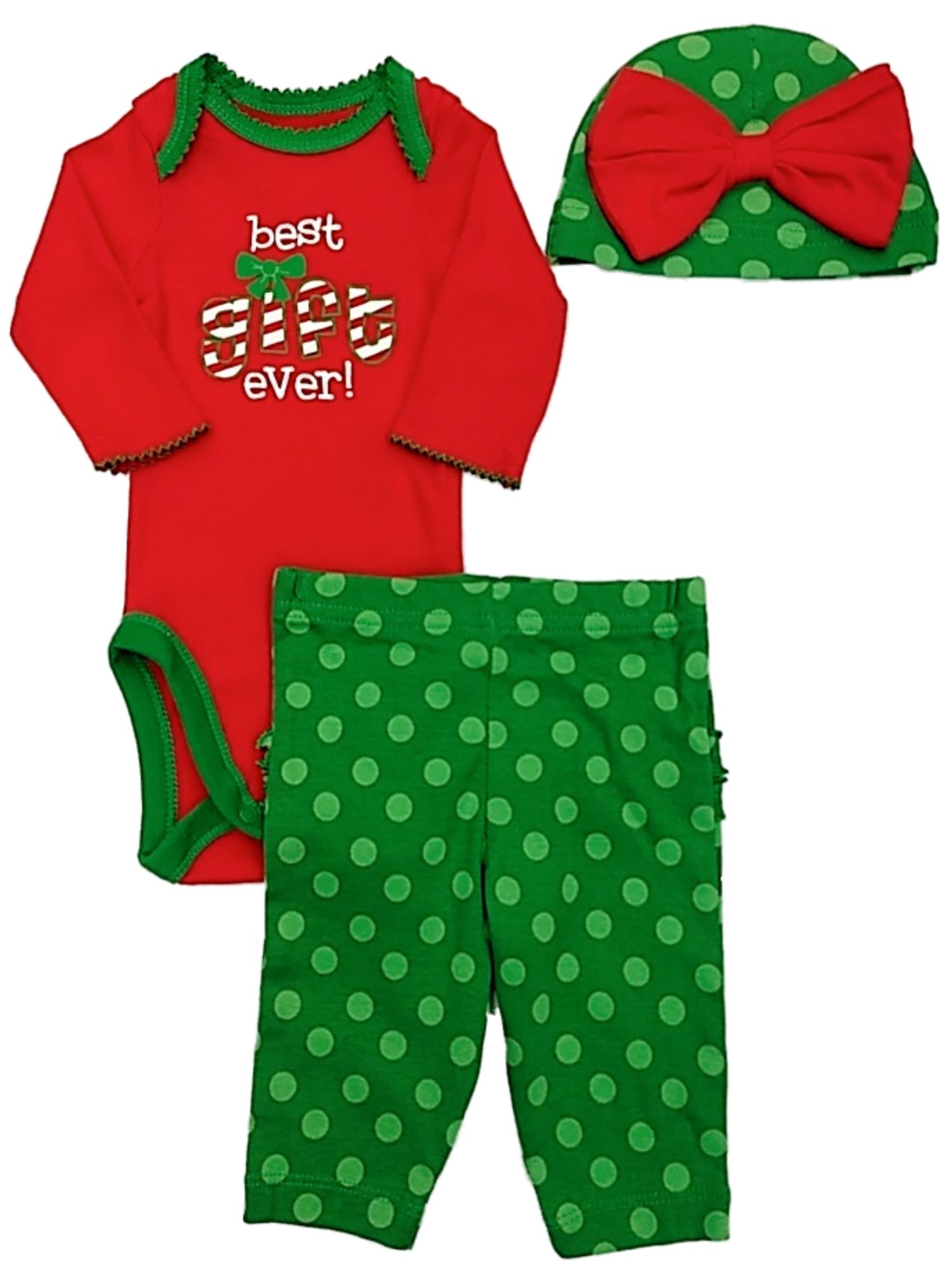 Gerber Infant Girls Red Best Gift Ever Christmas 3 Piece Outfit Set