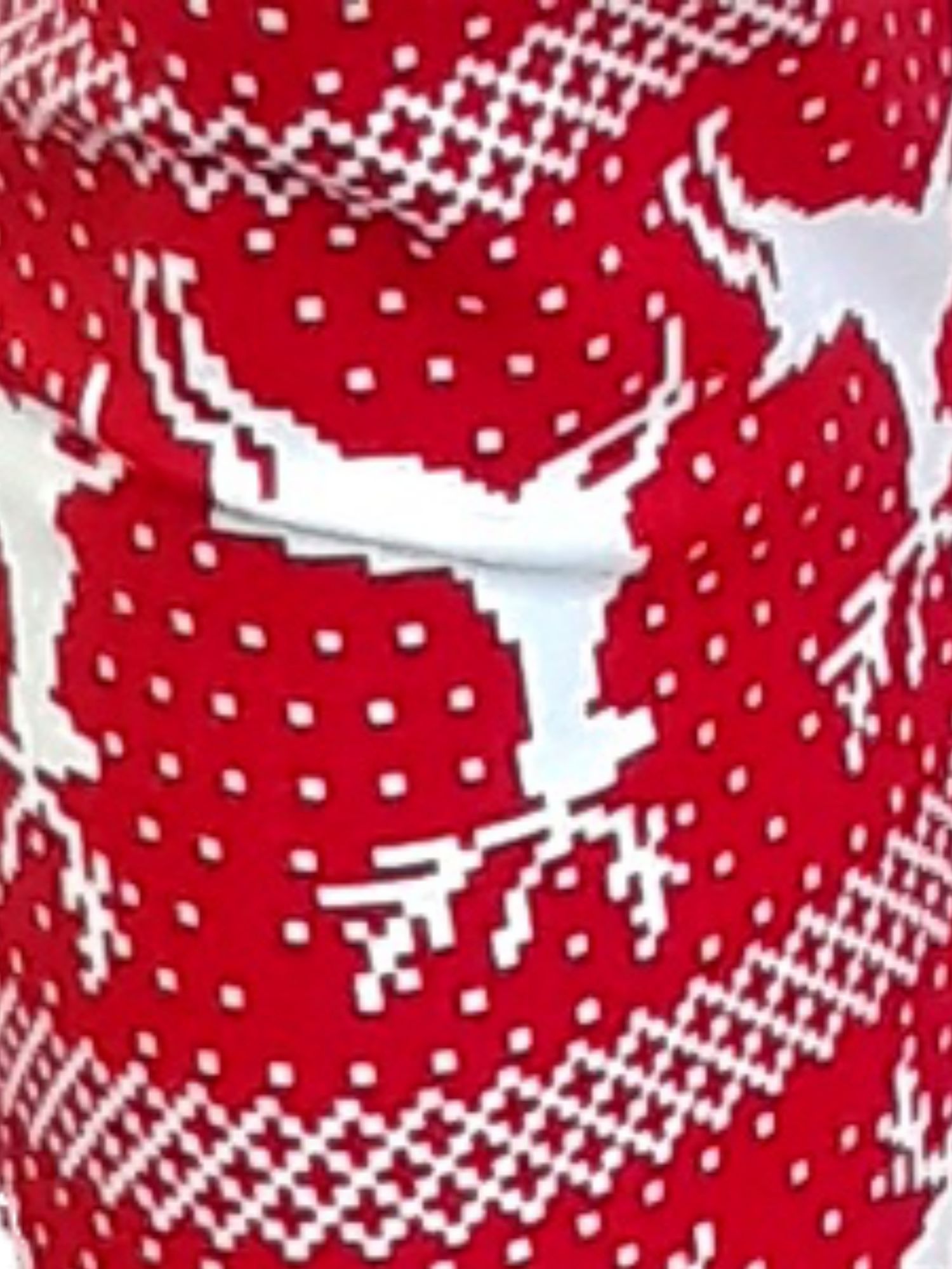 NOBO Junior Womens Red Reindeer & Snowflake Print Holiday Christmas Leggings XXL