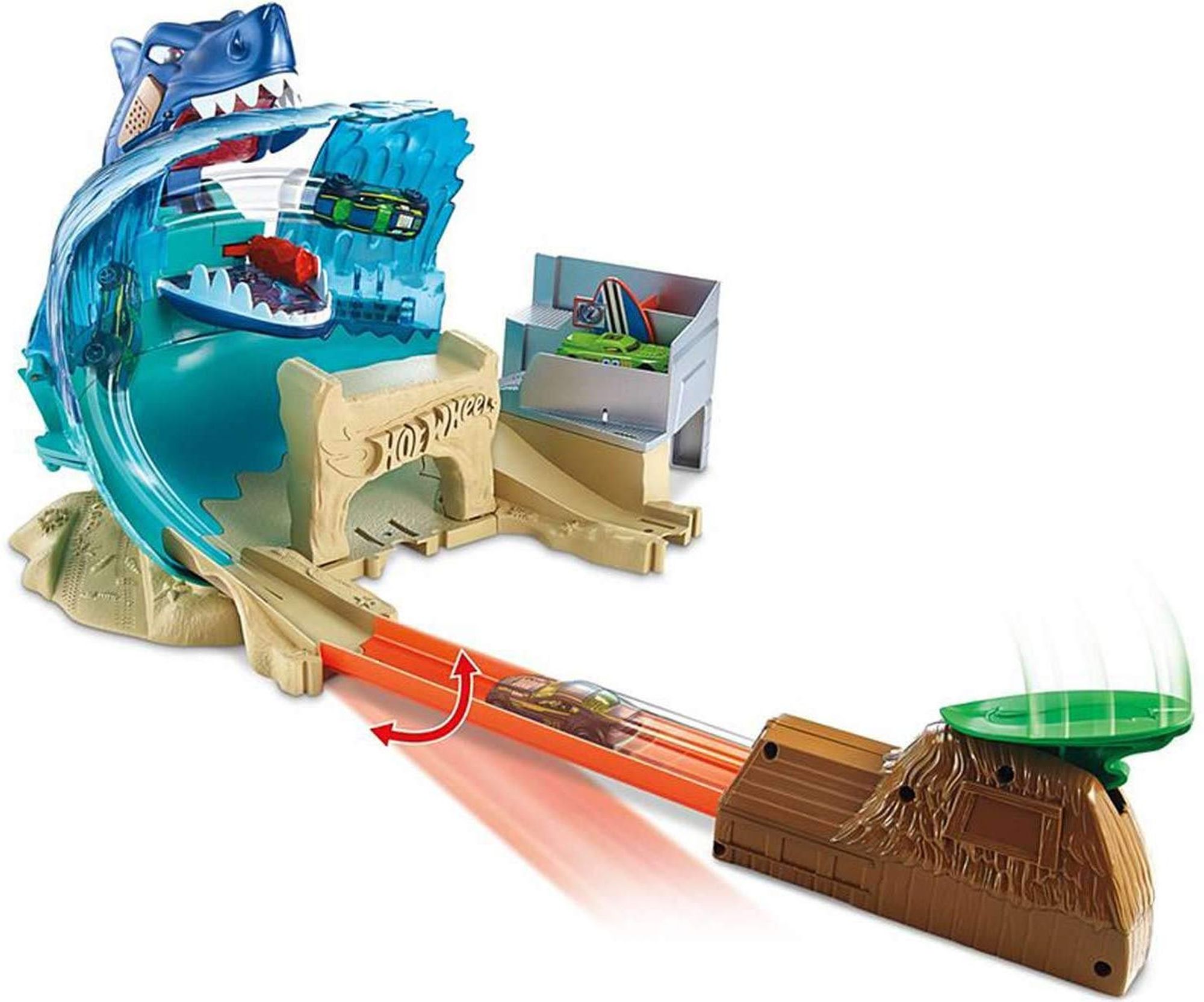 Hot Wheels Mattel City Shark Beach Battle Playset with Vehicle
