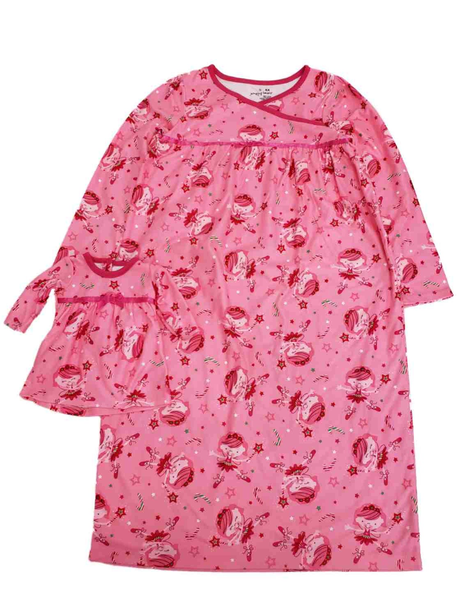 Jumping Beans Girls Pink Candy Cane Fairy Nightgown Doll Sleep