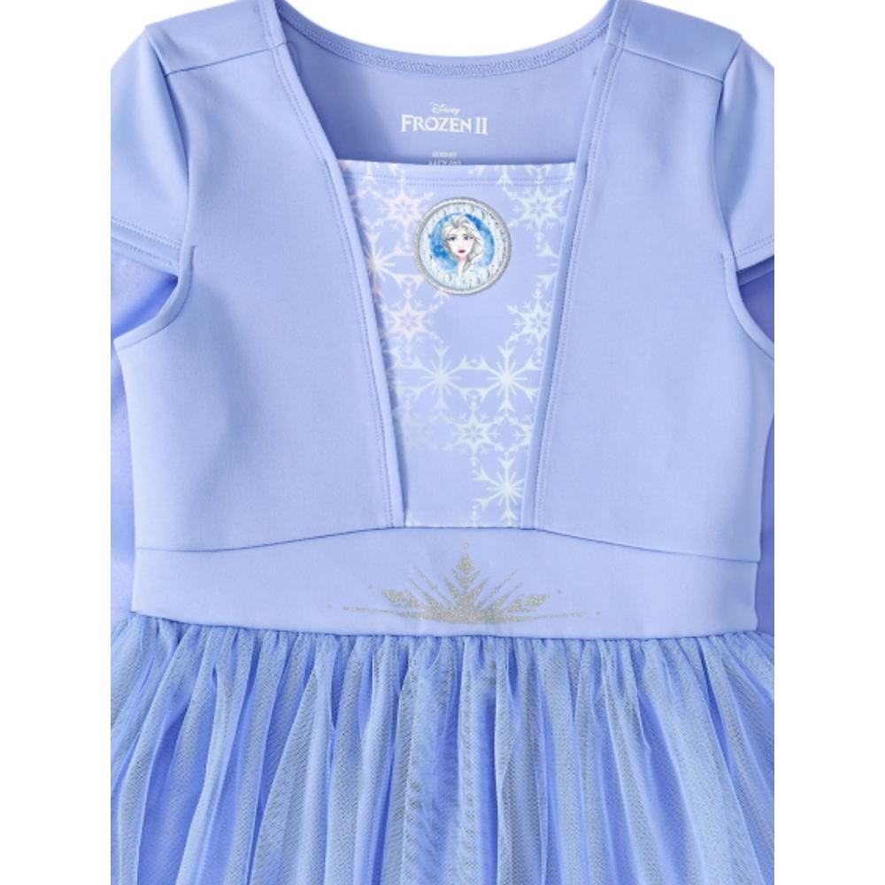 Disney Frozen 2 Girls Light Blue Queen Elsa Dress With Detachable Cape