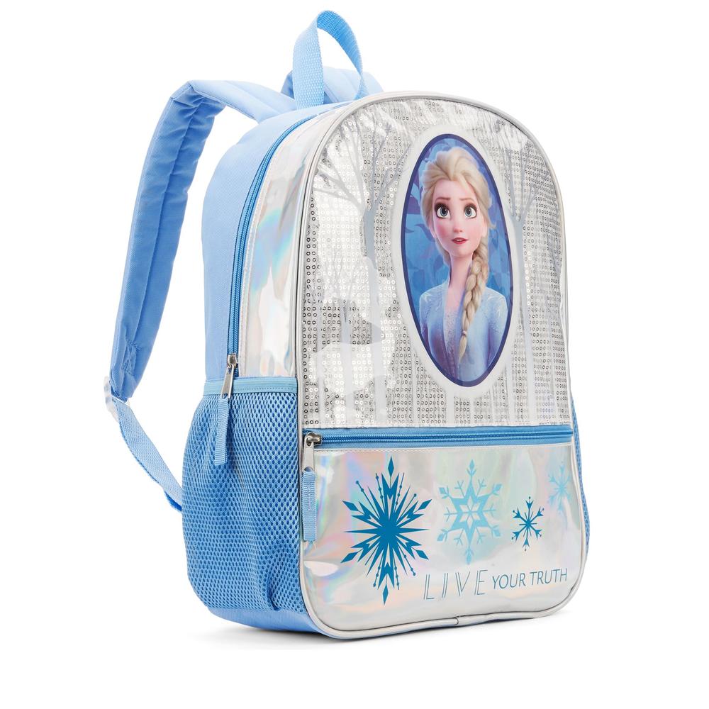 Disney Frozen Elsa 16" Backpack With Silver Sequins, School Book Bag