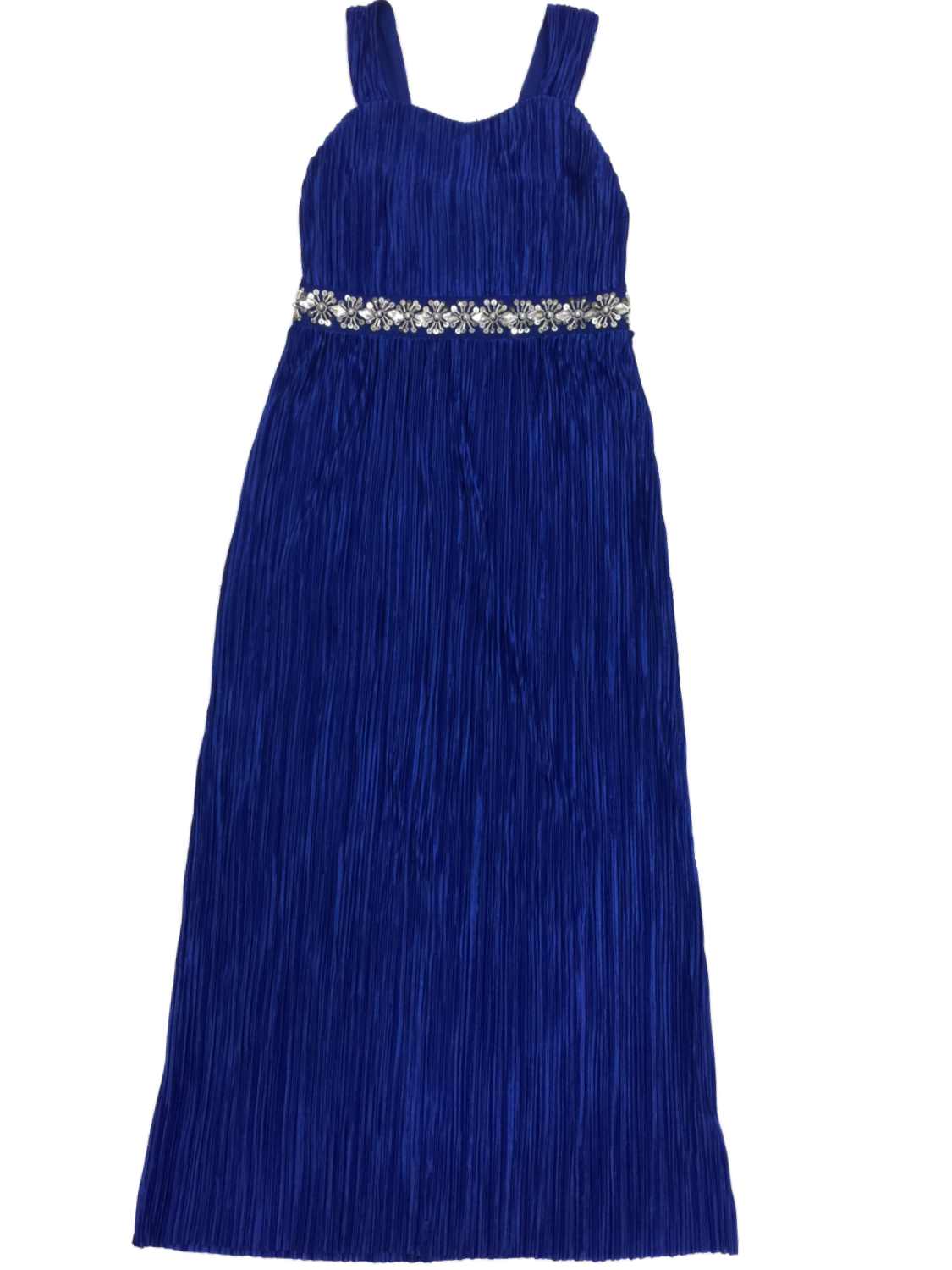 Amy's Closet Girls Blue Sequin Star Embellished Waist Formal Party Flower Girl Dress