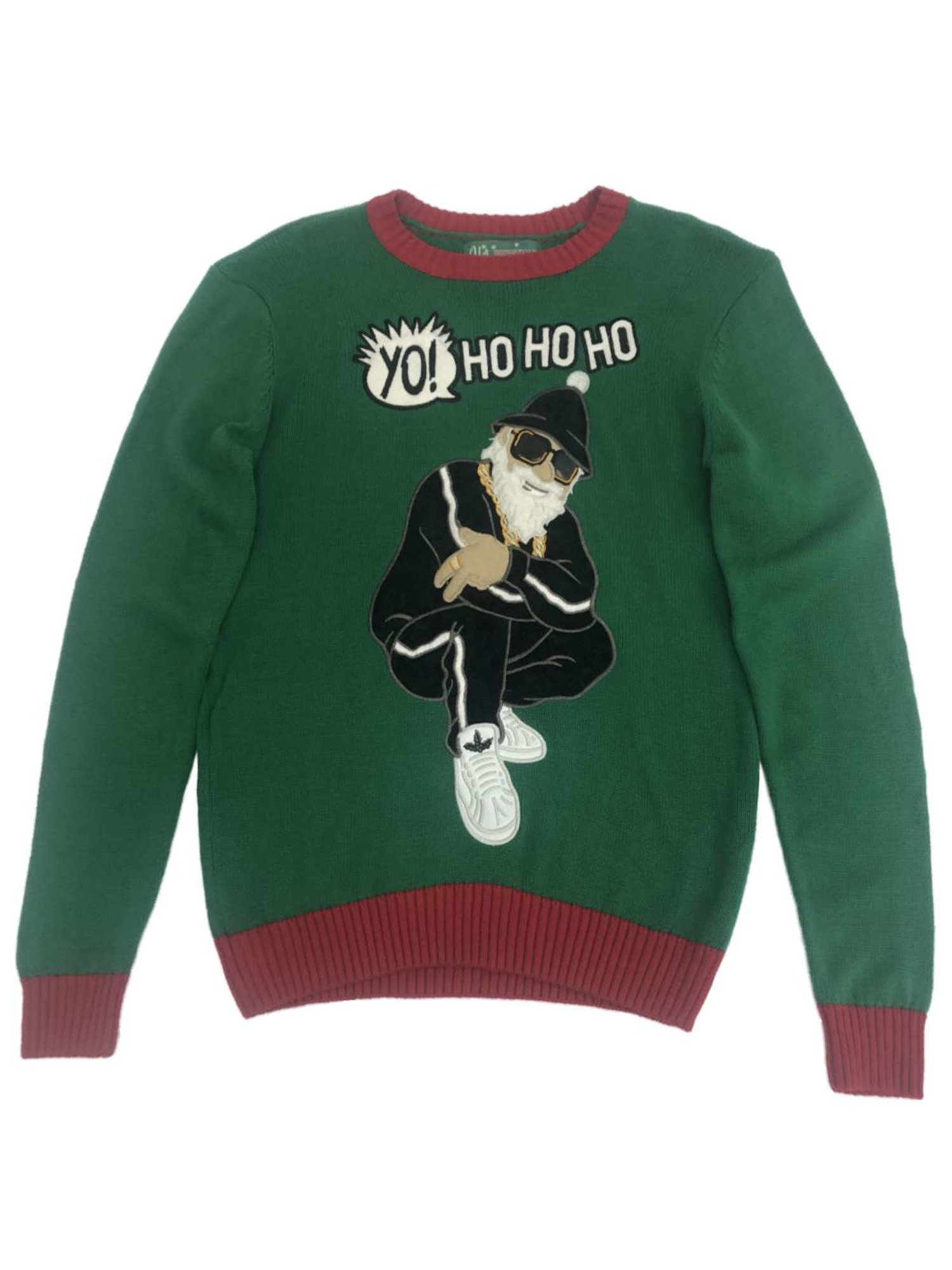 Ugly Christmas Sweater Mens Bearded Homie Hipster Gangster Yo
