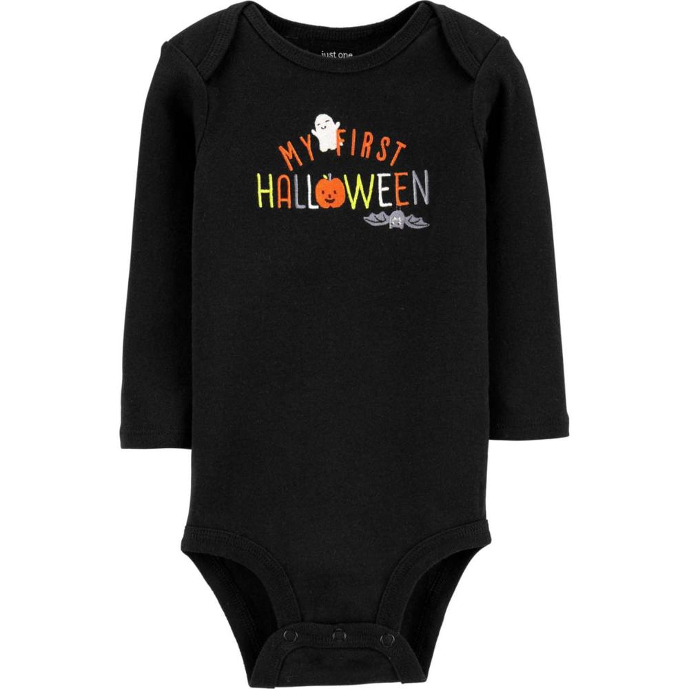 Carter's Carters Infant Boys Black My First Halloween Bodysuit Bat Ghost Shirt