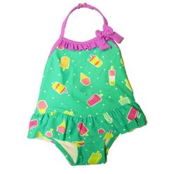 Joe Boxer Infant Girls Green Popsicle Swimming Suit 1 PC Bathing Suit 24m
